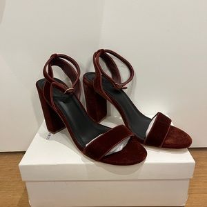 Sandro Red Velvet Heels